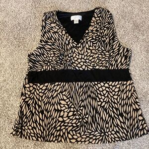 CJ Banks brown/tan sleeveless top, size 1X